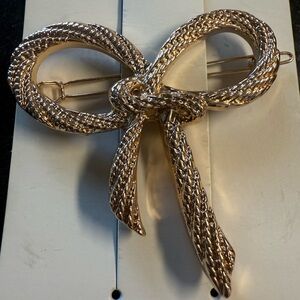Anthropologie Gold Barrett Bow Hair Clip, new with tags.